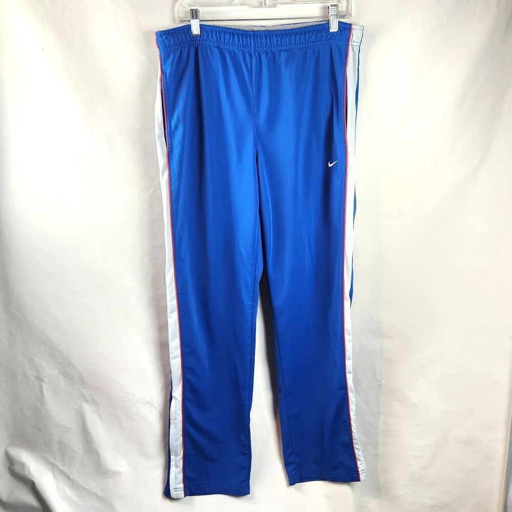 Nike Sweatpants Mens Medium Blue Track White Stripe Athletic Dept Y2k Vintage